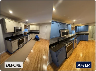 Before and after painting project by Putnam Coastal Painting Maine