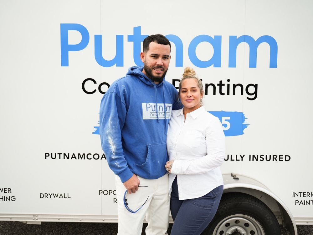 Jordan and Meghan Martinez - owners of Putnam Coastal Painting Maine